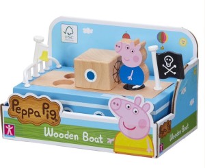 PEPPA PIG - DREWNIANA ŁÓDKA Z FIGURKĄ, TM TOYS
