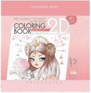 KOLOROWANKA ANTYSTRESOWA 200X200 PRINCESSES BROKAT