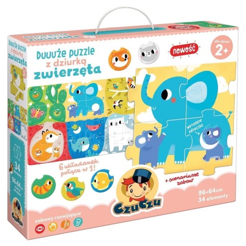 Duuuże puzzle z dziurką Zwierzęta