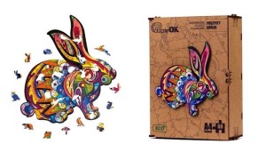 PUZZLE DREWNIANE EKO 60 PUSZYSTY KRÓLIK A4
