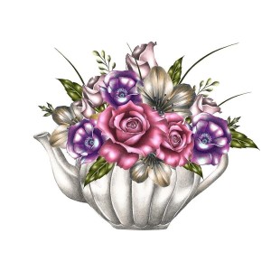 KARNET SWAROVSKI KWADRAT CL0329 KWIATY W IMBRYKU
