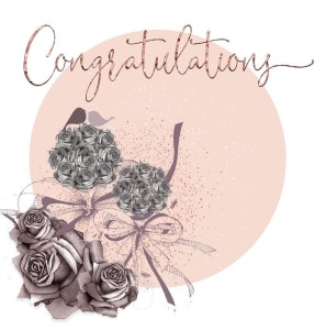 KARNET KWADRAT CL0932_SG ŚLUB KWIATY