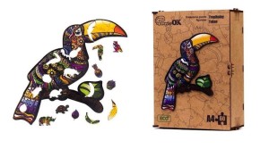 PUZZLE DREWNIANE EKO 60 TROPIKALNY TUKAN A4