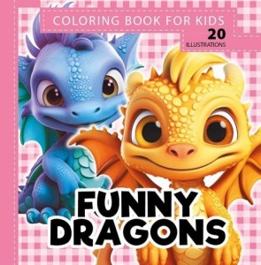 KOLOROWANKA 160X160 FUNNY DRAGONS SMOKI RÓŻ