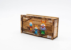 DREWNIANA UKŁADANKA - LISY, PUZZLEOK