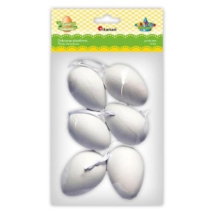 ZAWIESZKI PLASTIKOWE JAJKA 40X60MM BIAŁE 6SZT