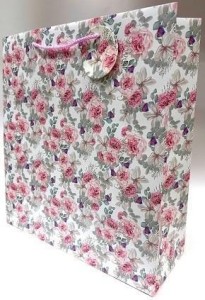 TOREBKA OZDOBNA MATOWA 35X37X12CM RÓŻE GB23160
