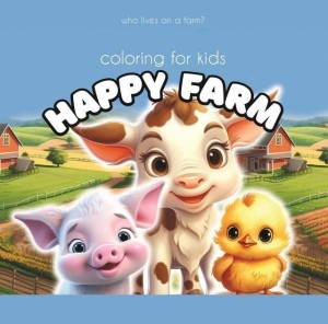 KOLOROWANKA 140X140 HAPPY FARM KROWA