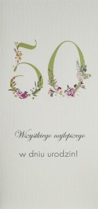 KARNET URODZINY 50 DL U18 - KWIATY