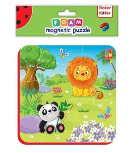 MIĘKKIE MAGNETYCZNE PUZZLE LEW I PANDA