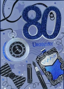 KARNET PRZESTRZENNY URODZINY 80 MĘŻCZYZNA