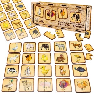 PUZZLE DREWNIANE ŁAMIGŁÓWKA ZWIERZĘTA DOMOWE