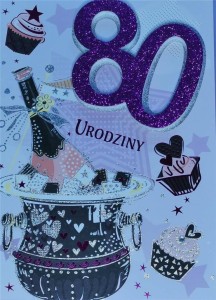 KARNET PRZESTRZENNY B6 URODZINY 80 KOBIETA