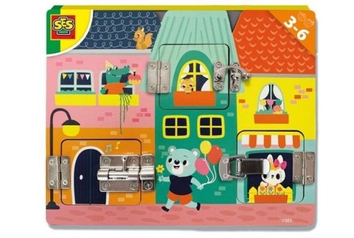 Drewniana tablica zamków/zatrzasków, SES