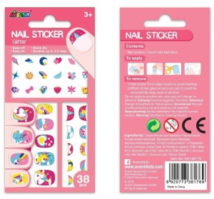 NAKLEJKI NA PAZNOKCIE - JEDNOROŻEC BROKAT, AVENIR