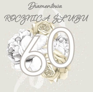 KARNET SWAROVSKI KWADRAT CL4414 ROCZNICA ŚLUBU 60