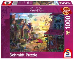 PUZZLE 1000 ROSE CAT KHAN, SMOCZA POCZTA, G3