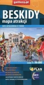 MAPA ATRAKCJI TUR. - BESKIDY 1:90 000