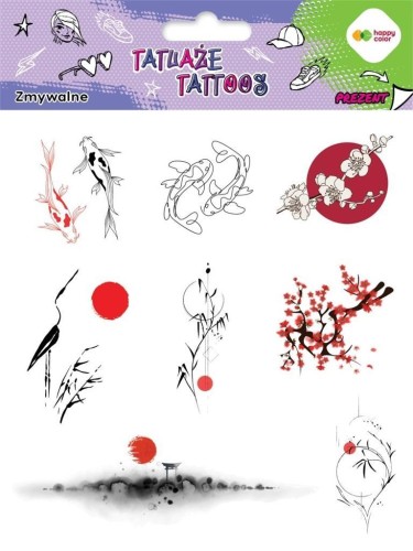 Tatuaże zmywalne Japanese HAPPY COLOR, GDD