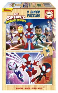 PUZZLE 2X16 SPIDEY I SUPER-KUMPLE (DREWNIANE)