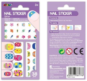 NAKLEJKI NA PAZNOKCIE - KWIAT BROKAT, AVENIR