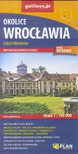 MAPA - OKOLICE WROCŁAWIA CZ. PÓŁNOCNA 1:100 000