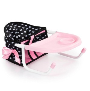 SIEDZISKO STOŁOWE DLA LALEK RÓŻOWO-CZARNE