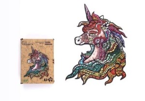 PUZZLE DREWNIANE EKO 124 TĘCZOWY JEDNOROŻEC A3