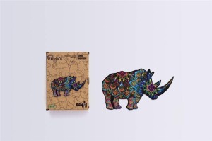 PUZZLE DREWNIANE EKO 72 RZADKI NOSOROŻEC A4