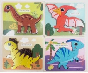 PUZZLE DREWNIANE DINOZAURY, TOYS PAWEŁ WOJDA