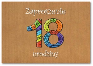 ZAPROSZENIE URODZINY 18 ZT43 (10SZT.)