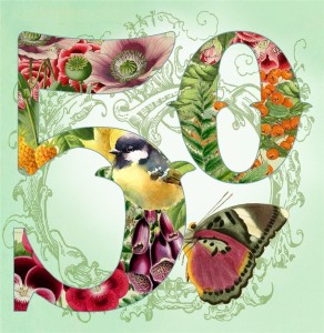 KARNET KWADRAT Z KOPERTĄ URODZINY 50