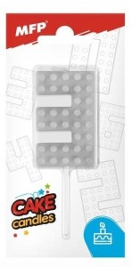 ŚWIECZKA KLOCKI CYFRA 3 SZARA