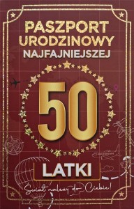 KARNET URODZINY 50 NOWY PASZPORT DAMSKIE
