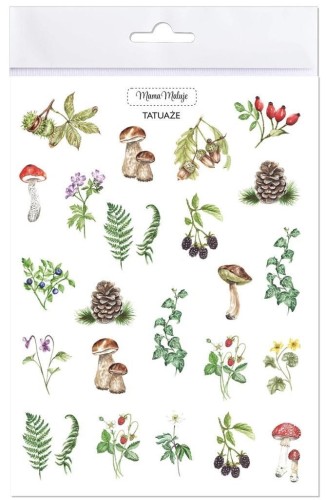 Tatuaże zmywalne Leśne botaniczne, Mama Maluje
