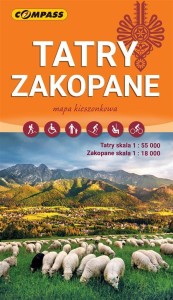 MAPA KIESZONKOWA - TATRY, ZAKOPANE LAMINOWANA