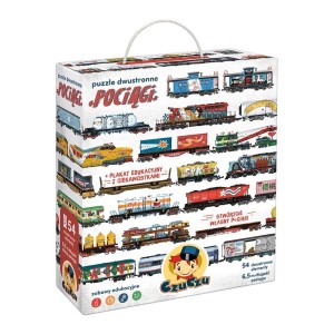CZUCZU PUZZLE DWUSTRONNE POCIĄGI 5+