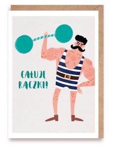 KARTKA OKOLICZNOŚCIOWA CAŁUJĘ RĄCZKI, EKO KOPERTA