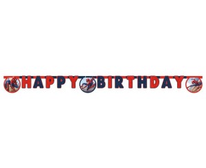 BANNER SPIDERMAN CRIME FIGHTER - HAPPY BIRTHDAY