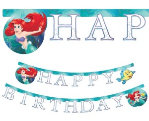 BANNER HAPPY BIRTHDAY ARIEL DISNEY