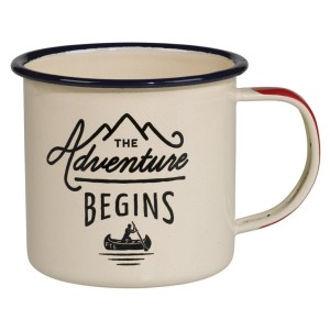 KUBEK KEMPINGOWY ADVENTURE BEGINS - 325ML KREMOWY