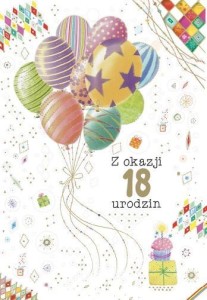 KARTKA OKOLICZNOŚCIOWA URODZINY 18