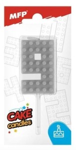 ŚWIECZKA KLOCKI CYFRA 9 SZARA