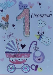 KARNET PRZESTRZENNY B6 ROCZEK DZIEWCZYNKA WÓZEK