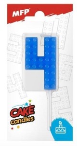 ŚWIECZKA KLOCKI CYFRA 4 NIEBIESKA