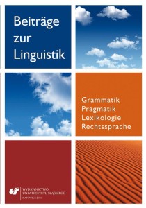BEITRGE ZUR LINGUISTIK. GRAMMATIK PRAGMATIK...
