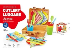 ZESTAW NACZYŃ W PIKNIKOWYM KOSZYKU 25EL, ICOM