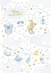 KARTKA OKOLICZNOŚCIOWA NARODZINY NIEBIESKIE
