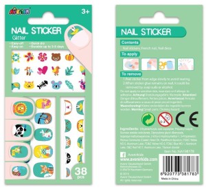 NAKLEJKI NA PAZNOKCIE - ZWIERZĘTA BROKAT, AVENIR