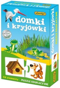 PUZZLE EDUKACYJNE - DOMKI I KRYJÓWKI, ADAMIGO